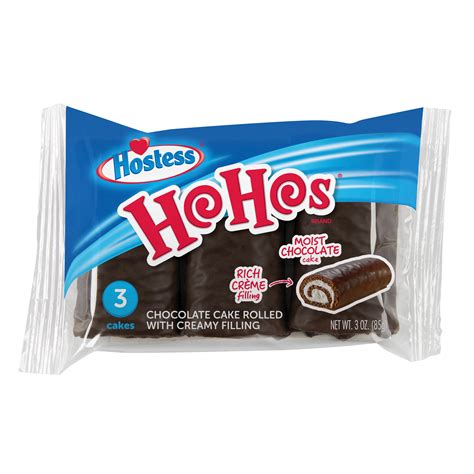 HOSTESS HOHOS, Chocolate Snack Cakes, Single Serve, 3 oz, 3 Count ...