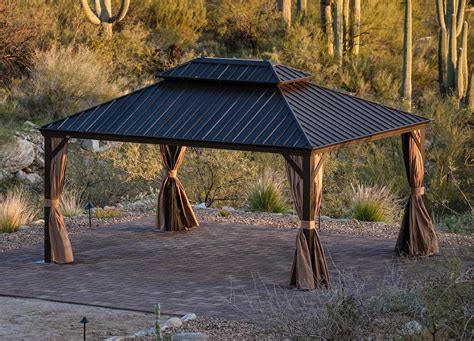 Purple Leaf 14' X 16' Outdoor Hardtop Gazebo Aluminum Gazebo With ...