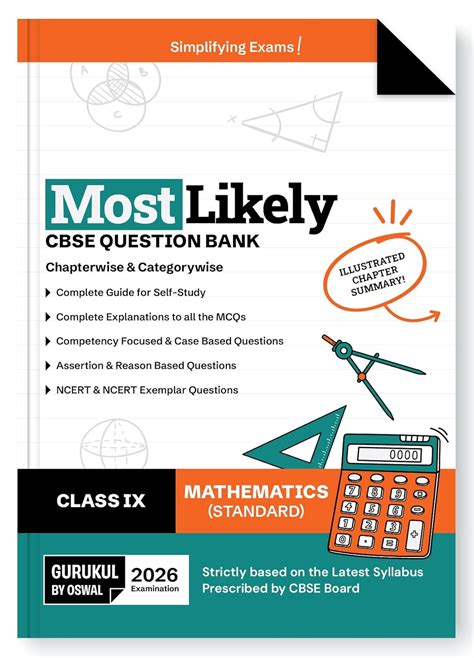 Oswal Gurukul Most Likely CBSE Question Bank Mathematics for Class 9 ...