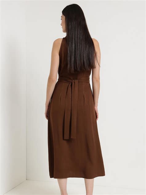 Buy Brown Fit & Flare Buttondown Maxi Dress Online | FableStreet