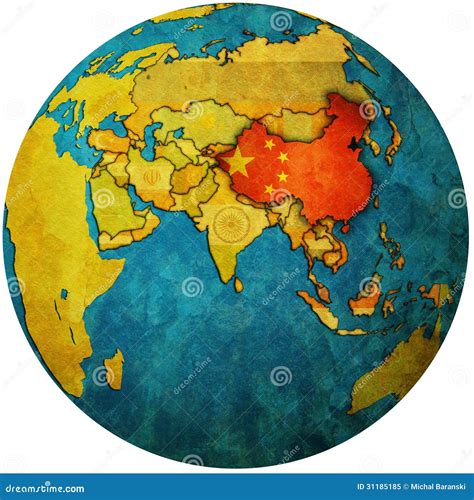 China On Globe Map Royalty Free Stock Photo - Image: 31185185