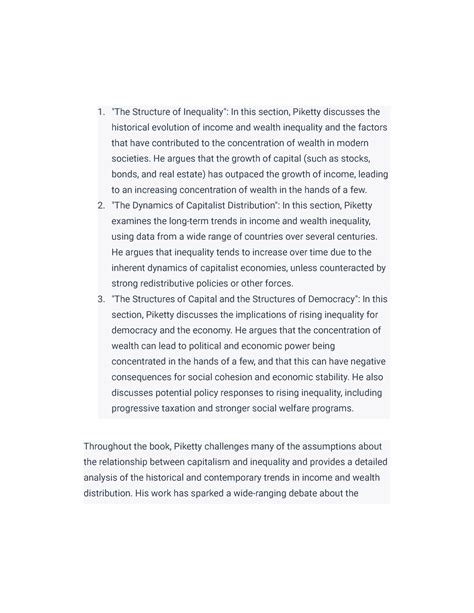 Capital in the Twenty-First Century Outline - "The Structure of ...