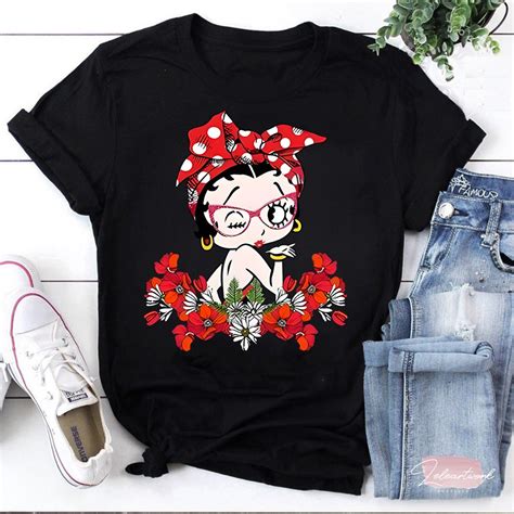 Betty Boop Flower T-shirt, Betty Boop Shirt, Animation Shirt - Etsy