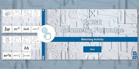 GCSE Geometry Formulae Matching Activity: Foundation