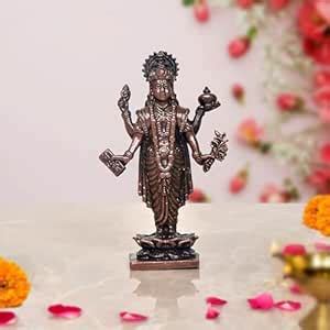 Buy Dattatreya Copper Dhanvantari Statue - Lord of Ayurveda Idol for ...