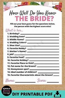 Wedding Quiz Printable by Printable How Well Do You The Bridal Shower Wedding Quiz Printable