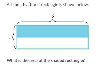 A 1-unit by 3 unit rectangle is shown belowwhat is the area of the ...