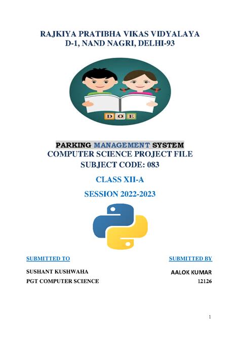 CS Parkingmng Project - just a common practicle work - RAJKIYA PRATIBHA ...