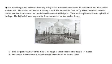 A school organised and educational trip to Taj Mahal mathematics ...