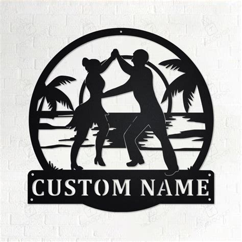 Custom Bachata Dance Cut Metal Sign, Personalized Bachata Dance Name ...