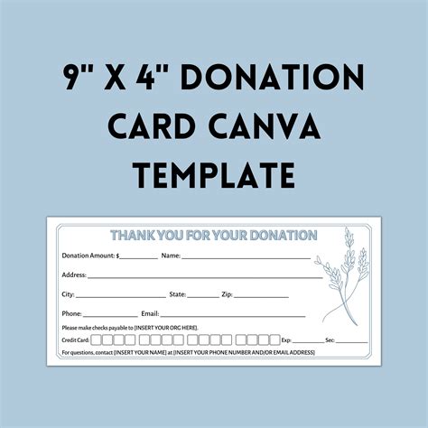 Donation Card Canva Template, Editable Printable Donation Flyer, Donor ...