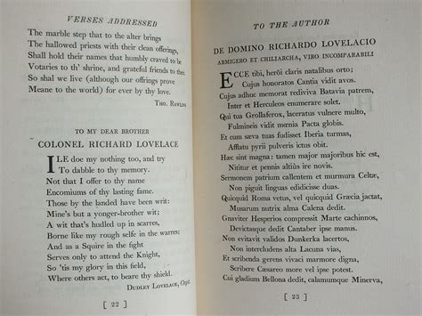 Lucasta: The Poems of Richard Lovelace Esquire [two volumes in slipcase ...