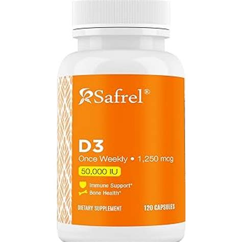 Safrel Vitamin D3 50,000 IU (as Cholecalciferol) Supplement, Once Week