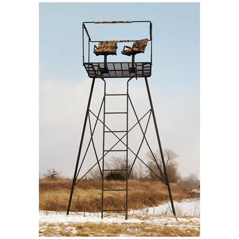 Guide Gear 2-Man 12' Tower Tree Stand | Hunting stands, Deer stand ...
