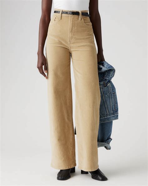 Ribcage Wide Leg Corduroy Trousers - Beige | Levi's® IE