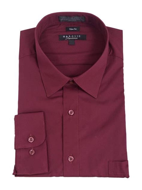 Shop Marquis Burgundy Cotton Blend Dress Shirt | The Suit Depot