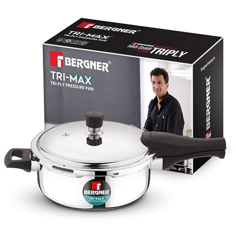 Buy Bergner Trimax Triply Stainless Steel 3 Liters Outer Lid Pressure ...
