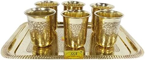 Buy KBB PURE BRASS GLASS TUMBLER with ETCHING ART FINISH, INDIAN ...