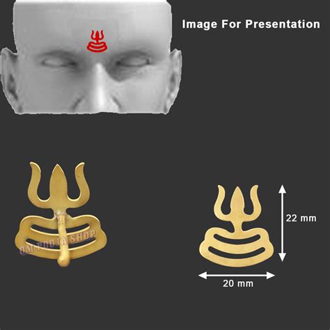 Tripund Trishul Tilak Stamp in Brass Size: 25x27 mm