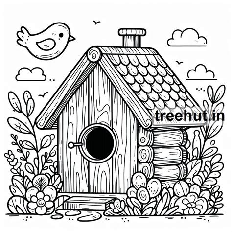 Bird House Coloring Pages