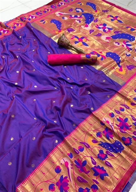 Paithani Silk Handloom Saree (with colour options) – Sunasa