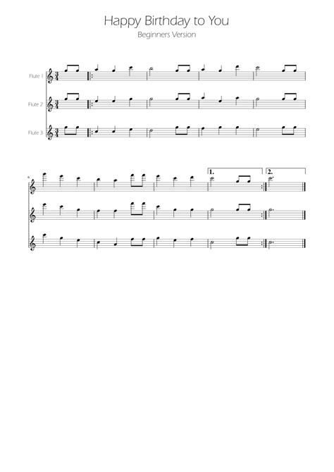Happy Birthday to You - Flute Trio (arr. Ygor Nunes) von Public Domain ...