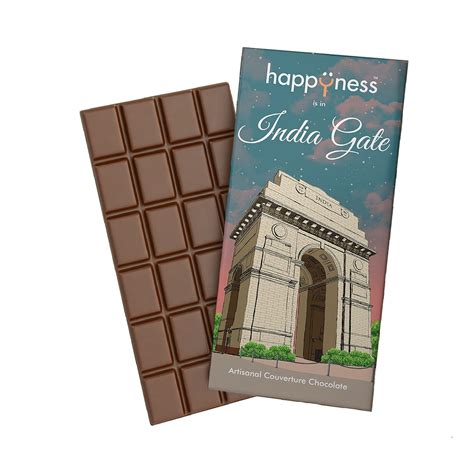 Happyness India Gate Souvenir Artisanal Chocolate Gift - 100 g (55% ...