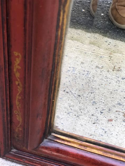 Large Antique Floor Mirror with Bevelled Mirror Glass at 1stDibs ...