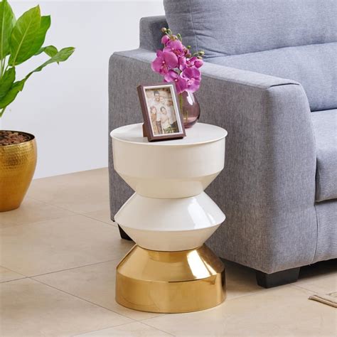 Buy Robert Metal Accent Table - White and Gold from Home Centre at just ...
