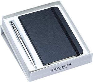 SHEAFFER VFM | G9421 Polished Chrome Ball Pen With Black A6 Note Book ...