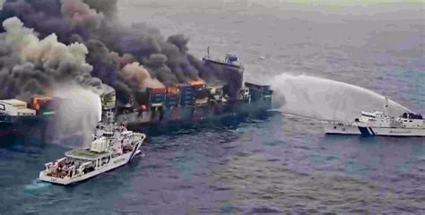 ICG, Navy achieve milestone in MV Wan Hai 503 firefighting ops, pull ...