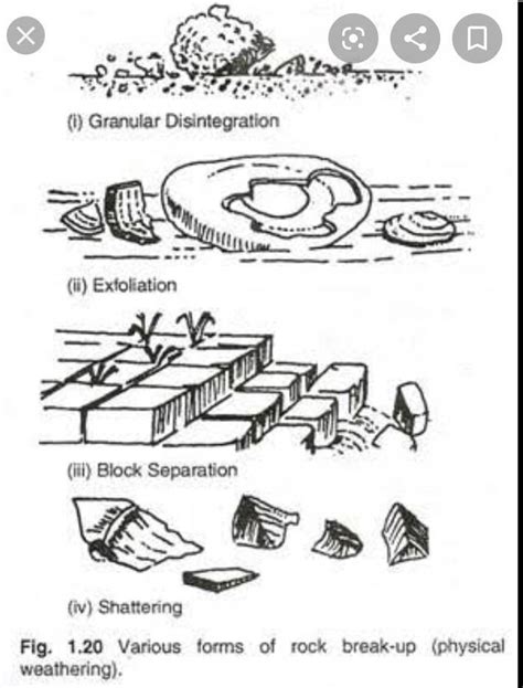 Explain the following processes of weathering by drawing simple ...