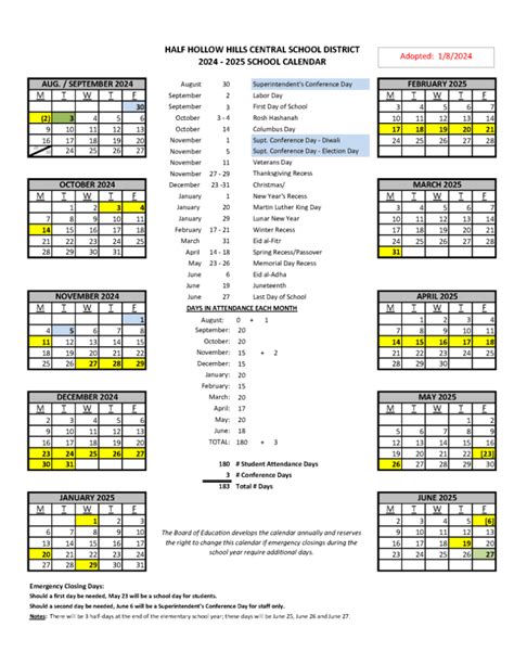 Hopkins Public Schools Calendar 2024-2025 [District Year]
