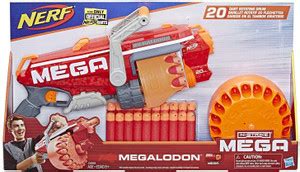 Nerf E2849 Mega Megalodon Blaster, 20-Dart Rotating Drum, 20 Official ...
