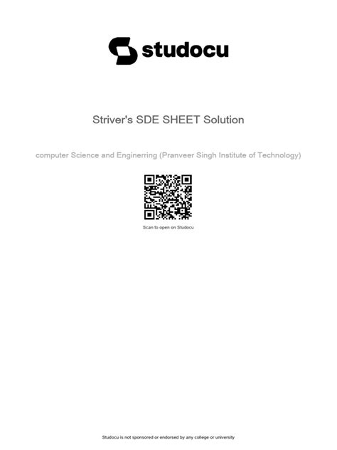 Strivers Sde Sheet Solution | PDF