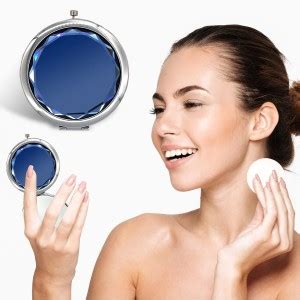 MAJESTIQUE Round Makeup Mirror, Double-Sided 1X/2X Hand Mirror, Small ...