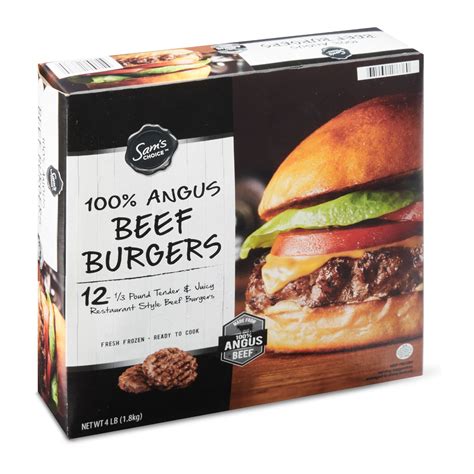 Sam's Choice 100% Angus Beef Burgers, 4lb, 12 ct (Frozen) - Walmart.com ...