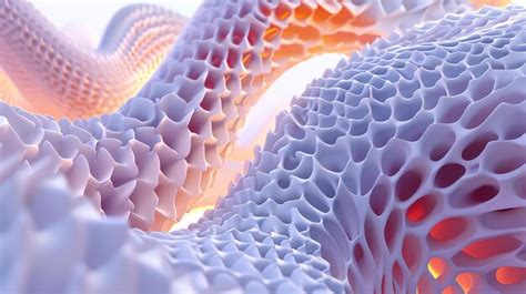 Futuristic organic structure with a glowing light 3d rendering ...