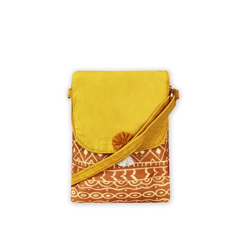 Warli Mobile Sling Bag-Mustard – Crafthues