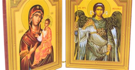 Diptih Presveta Bogorodica - Arhangel Mihailo (14x21) cm