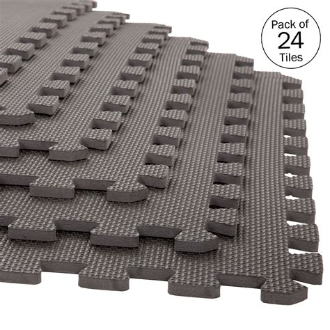 Stalwart 24" x 24" Gray EVA Foam Interlocking Floor Mats Cushioned, Non ...