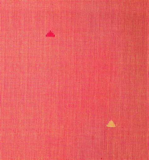 Triangle Buta Cotton Handloom Fabric - Pink