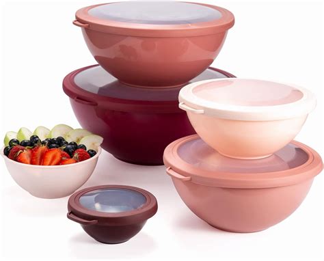 Buy COOK WITH COLOR Mixing Bowls with TPR Lids - 12 Piece Plastic ...
