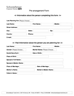 Schoeneberger Funeral Home - Fill Online, Printable, Fillable, Blank ...