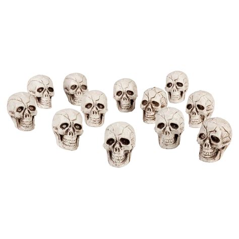 12 Mini Schädel 4x3 cm – Deko Totenköpfe für Halloween kaufen