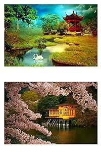 Buy Go Green Tale Lovely Swans in Lake Nature Sticker Poster Combo ...