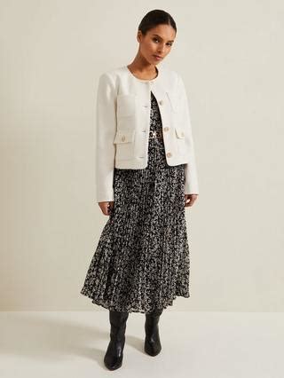 Phase Eight Petite Ayana Spot Pleat Midaxi Dress, Multi