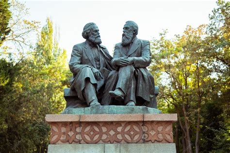 Premium Photo | Monument of karl marx and friedrich engels from soviet era