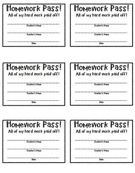 Image result for Homework Passes