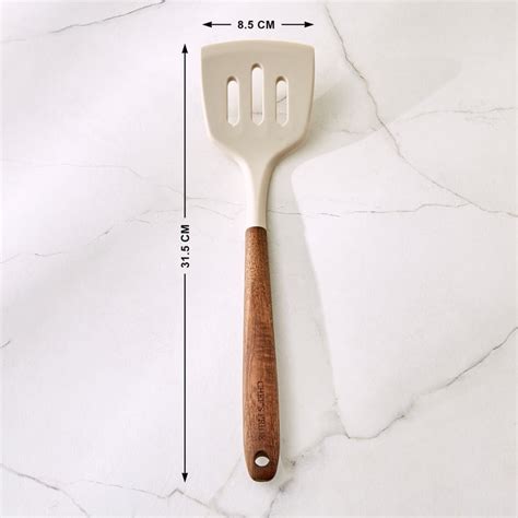 Buy Chef's Pride Zeta Silicone Slotted Turner with Wooden Handle from ...